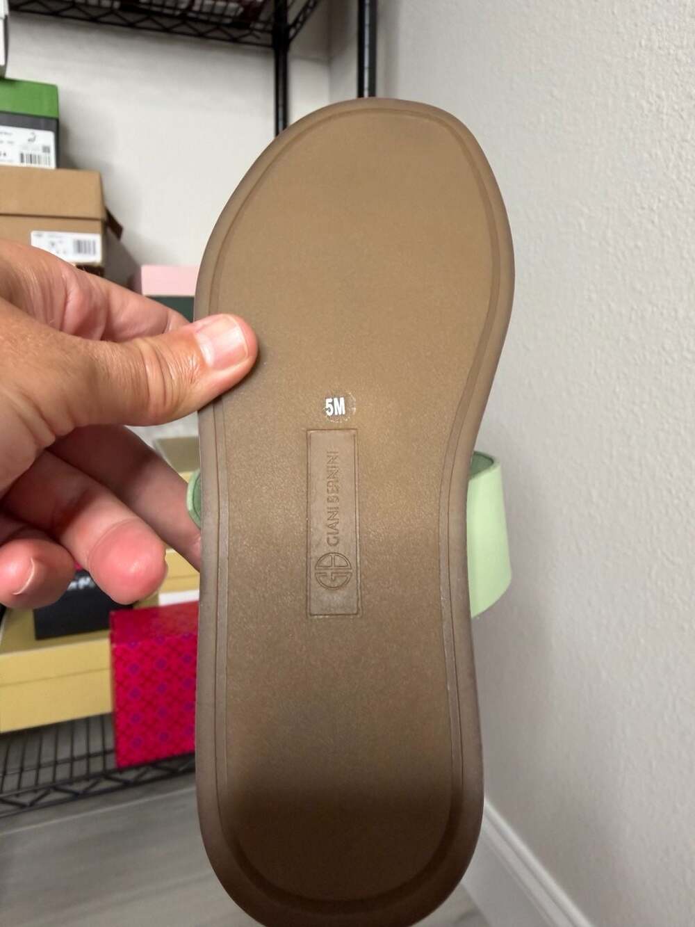 Giani Bernini GianaaP Double Band Slide Sandals Tender Green Retail $70 - Picture 4 of 10